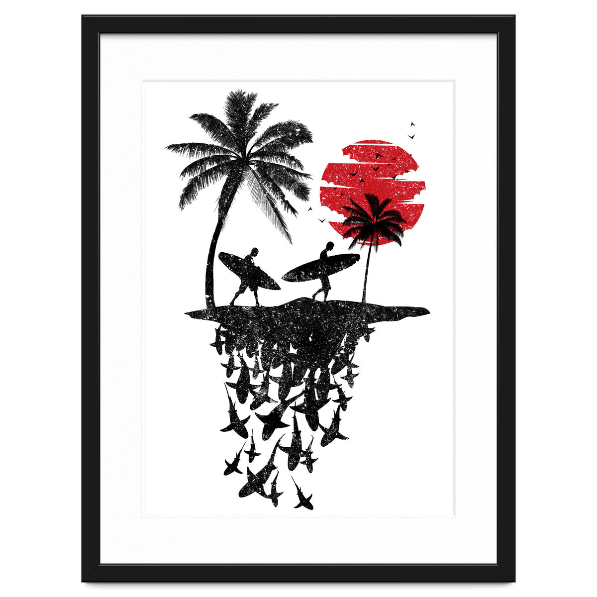 Surfer island sharks