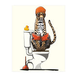 Leopard on the Toilet, Funny Bathroom Humour (Print Only) thumbnail