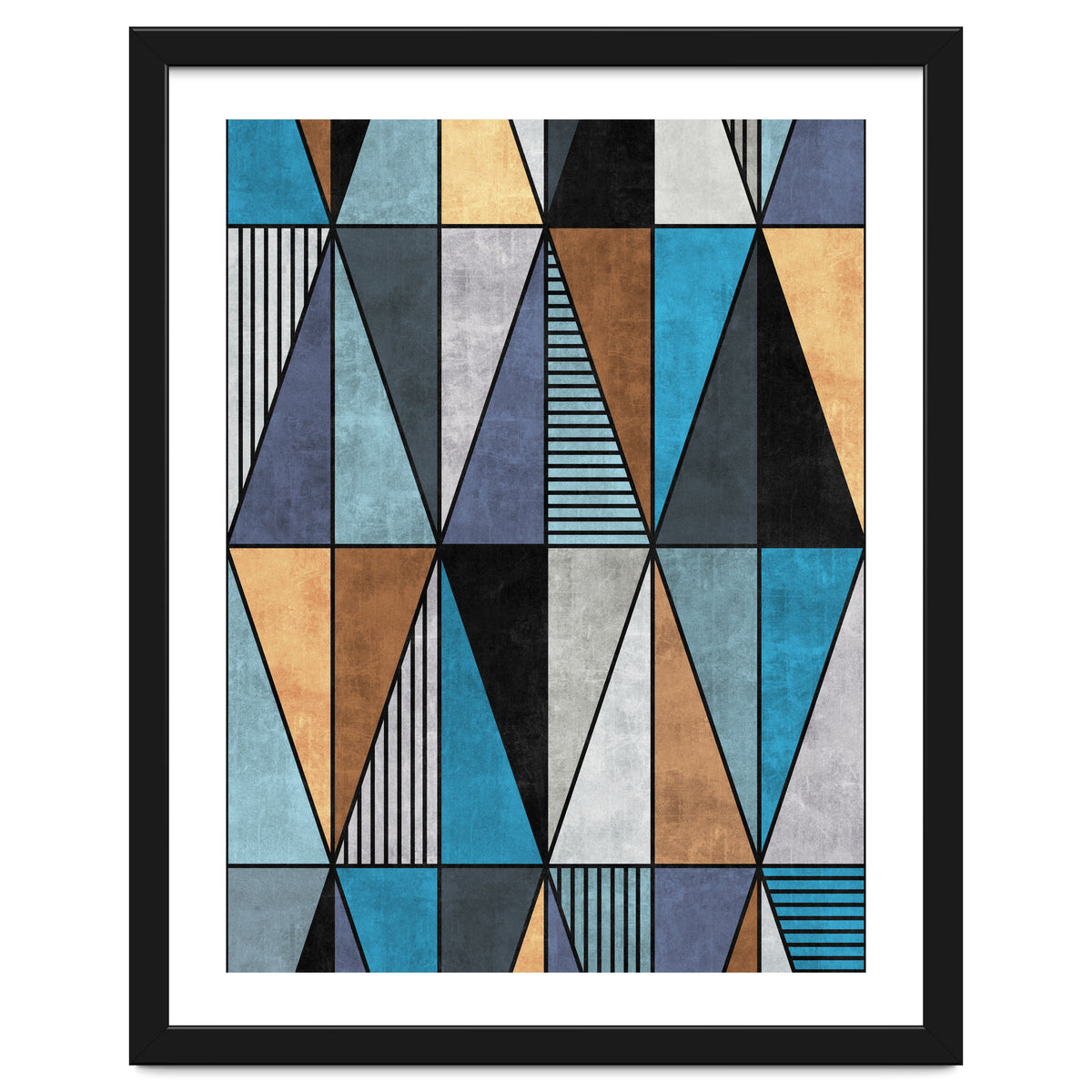 Colorful Concrete Triangles - Blue, Grey, Brown