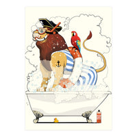 Lion in the Bath, Funny Bathroom Humour (Print Only)