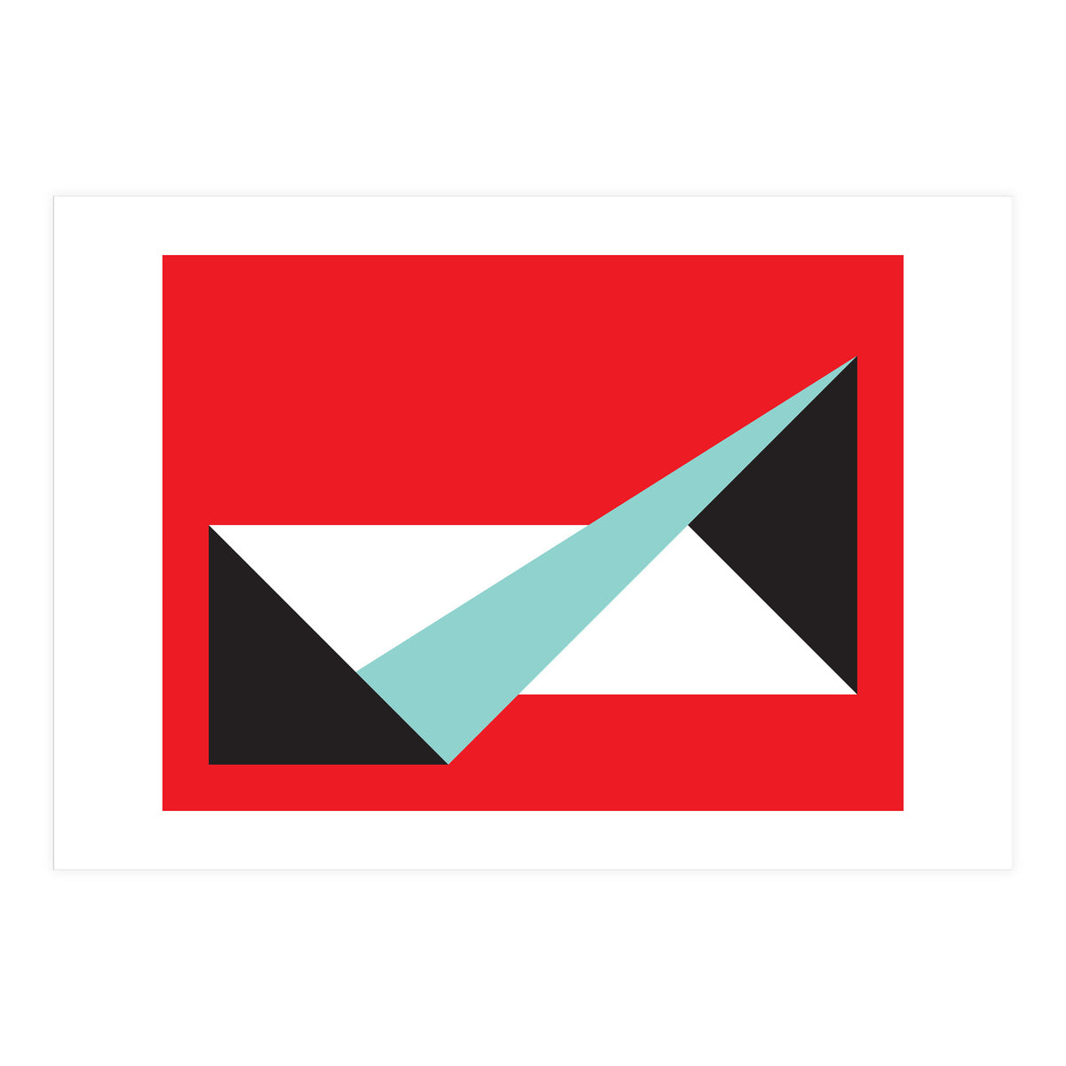 Geometric Shapes No. 49 -  teal, black & red (Print Only)