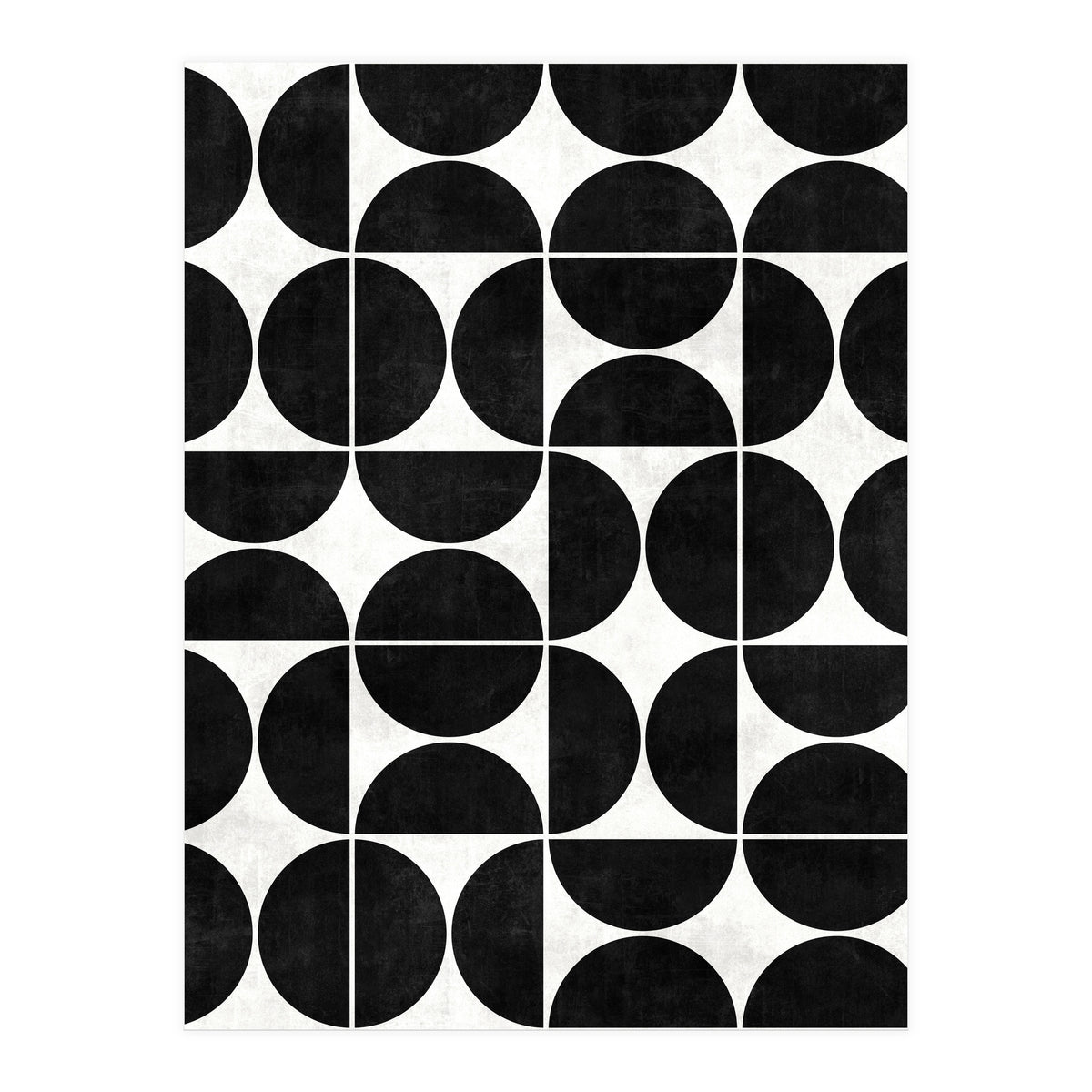 Mid-Century Modern Pattern No.3 - Black and White Concrete (Print Only)