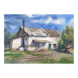 Country house. Watercolor painting art. (Print Only) thumbnail