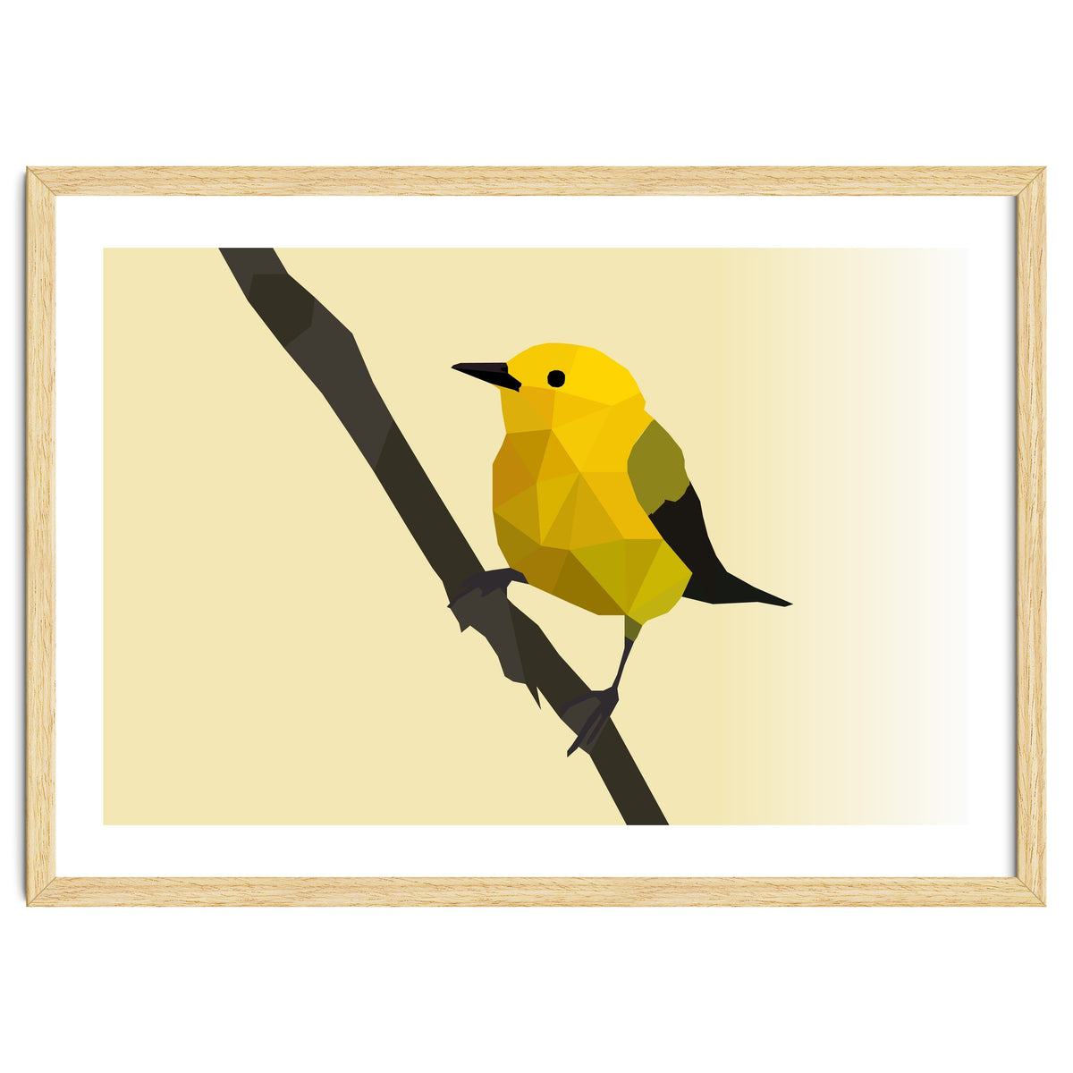 Prothonotary Warbler Low Poly Art