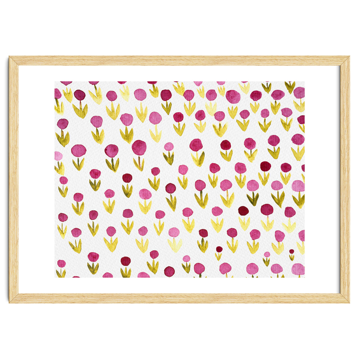 Small abstract watercolor flowers