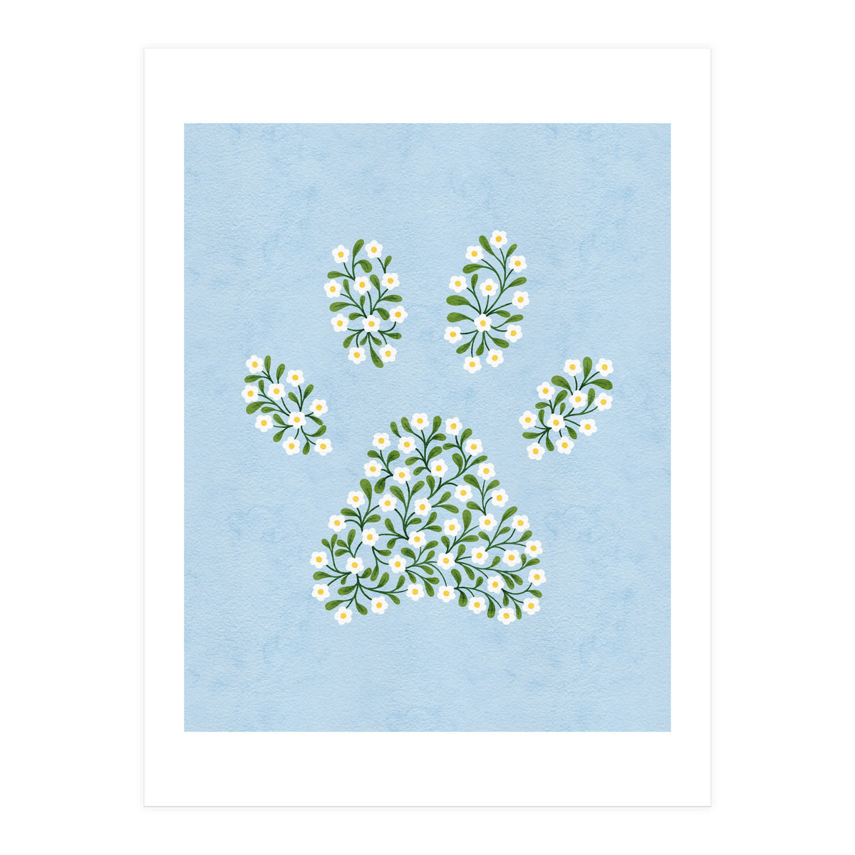 Floral Paw Print (Print Only)