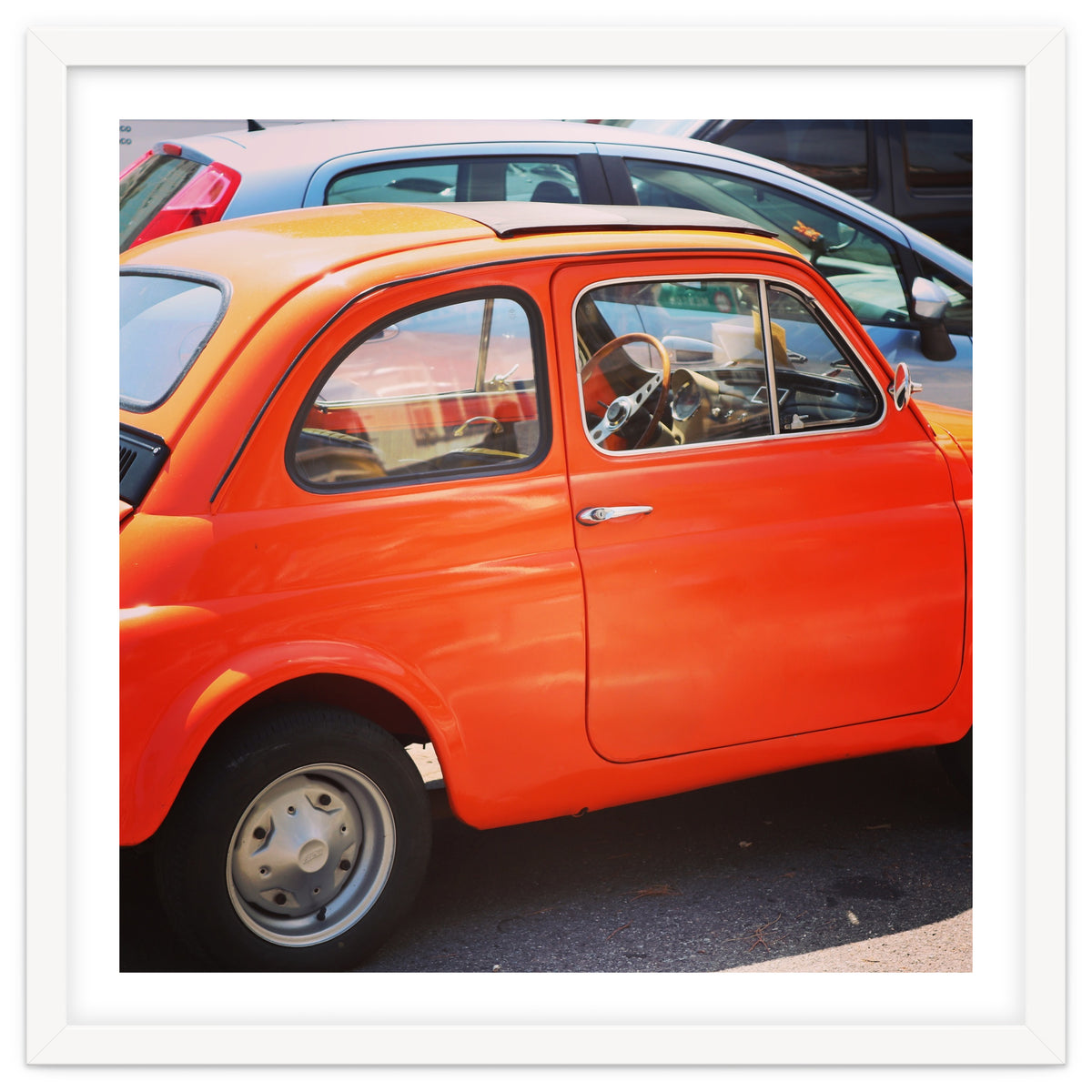 Classic orange Fiat 500