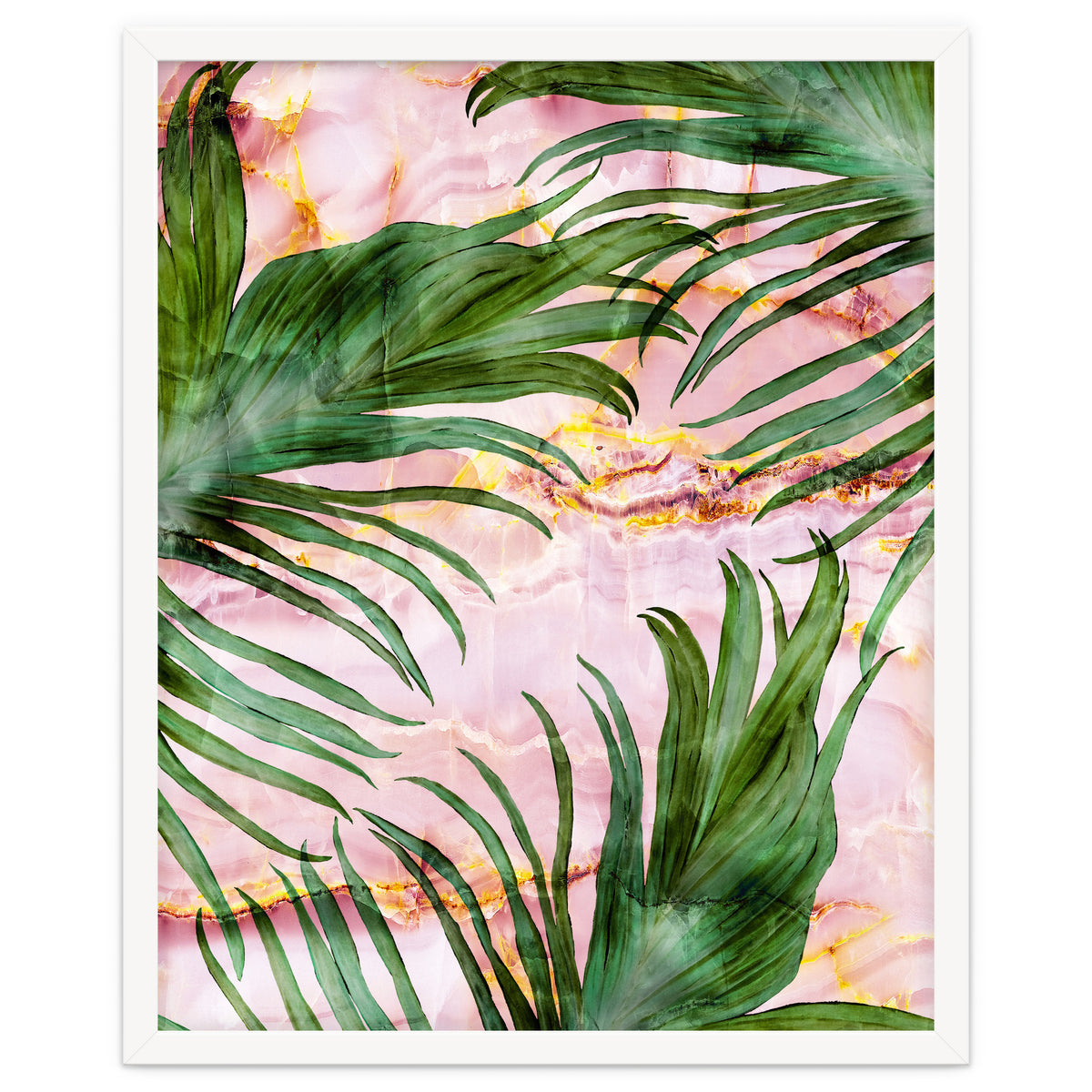 Palm leaf on marble 01