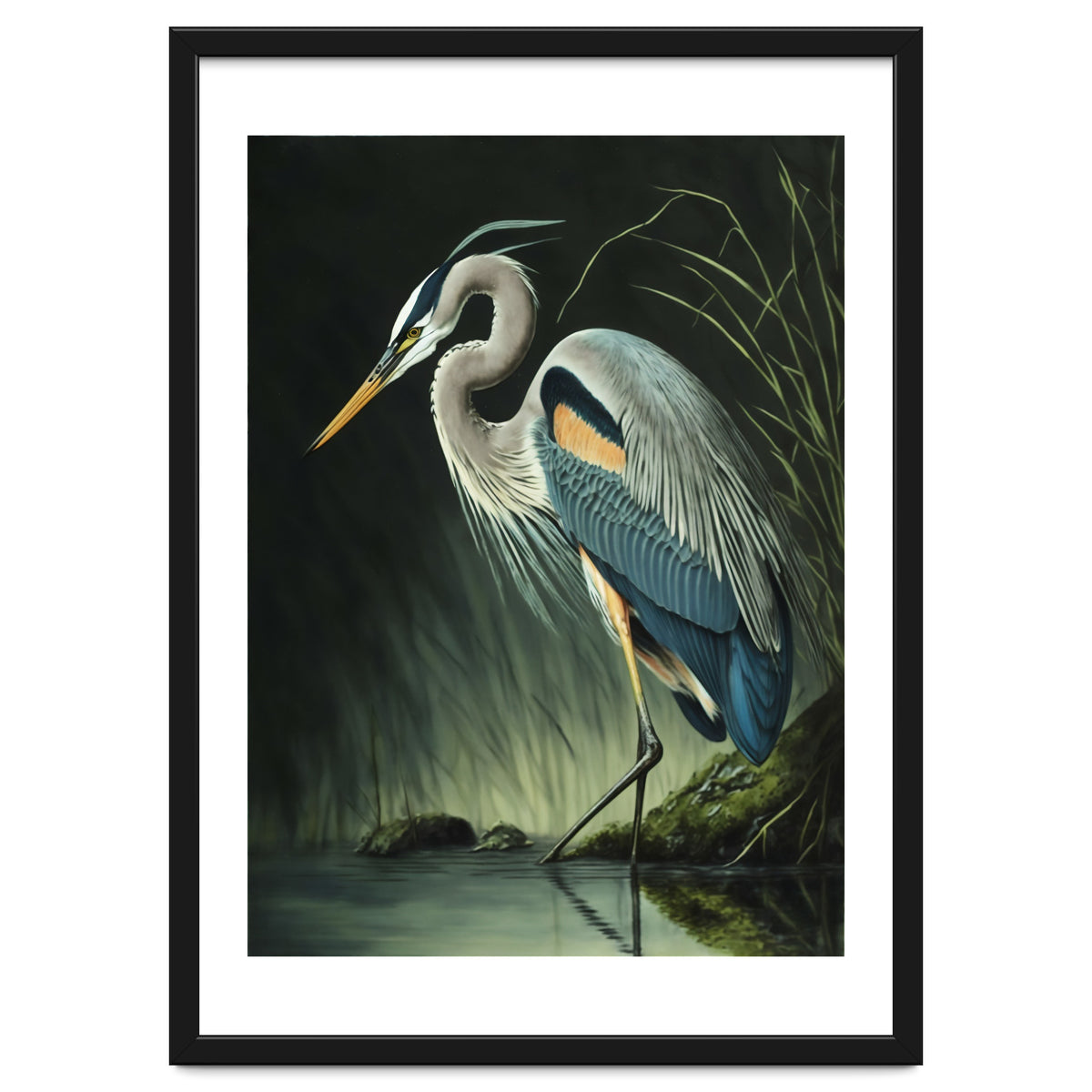 Heron Oil Painting