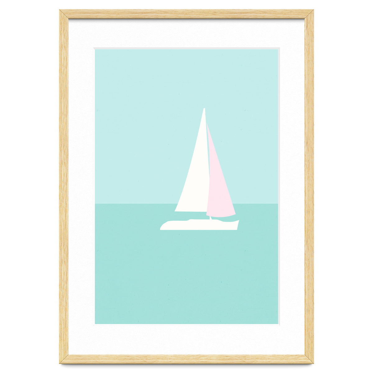 Minimal Sailboat - Turquoise Coast