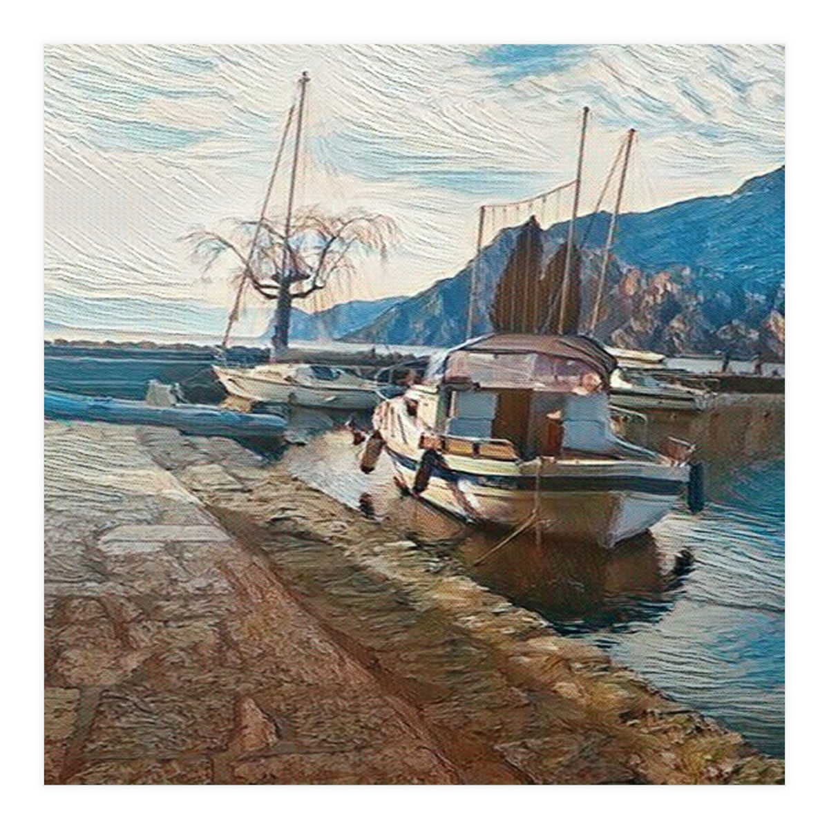 Boats on GardaSee, Italy. (Print Only)