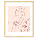 Lueur, Tropical Nude Modern Bohemian Woman Line Art, Minimal Scandinavian Sketch Blush Drawing thumbnail