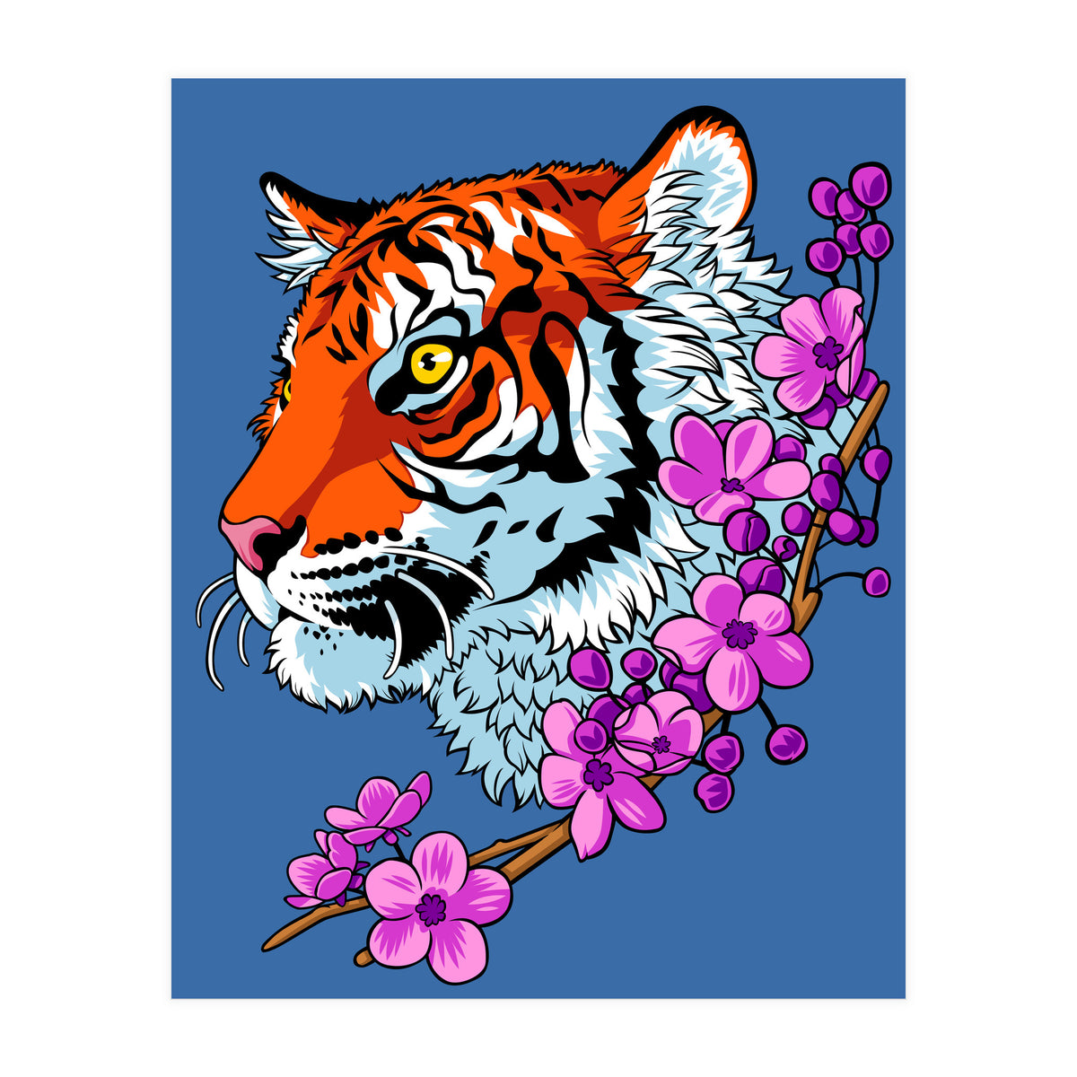 Tiger Flower tattoo (Print Only)