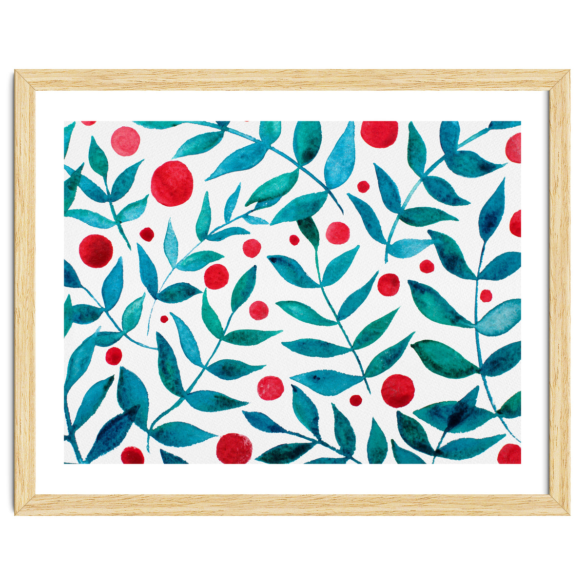 Watercolor Teal Branches