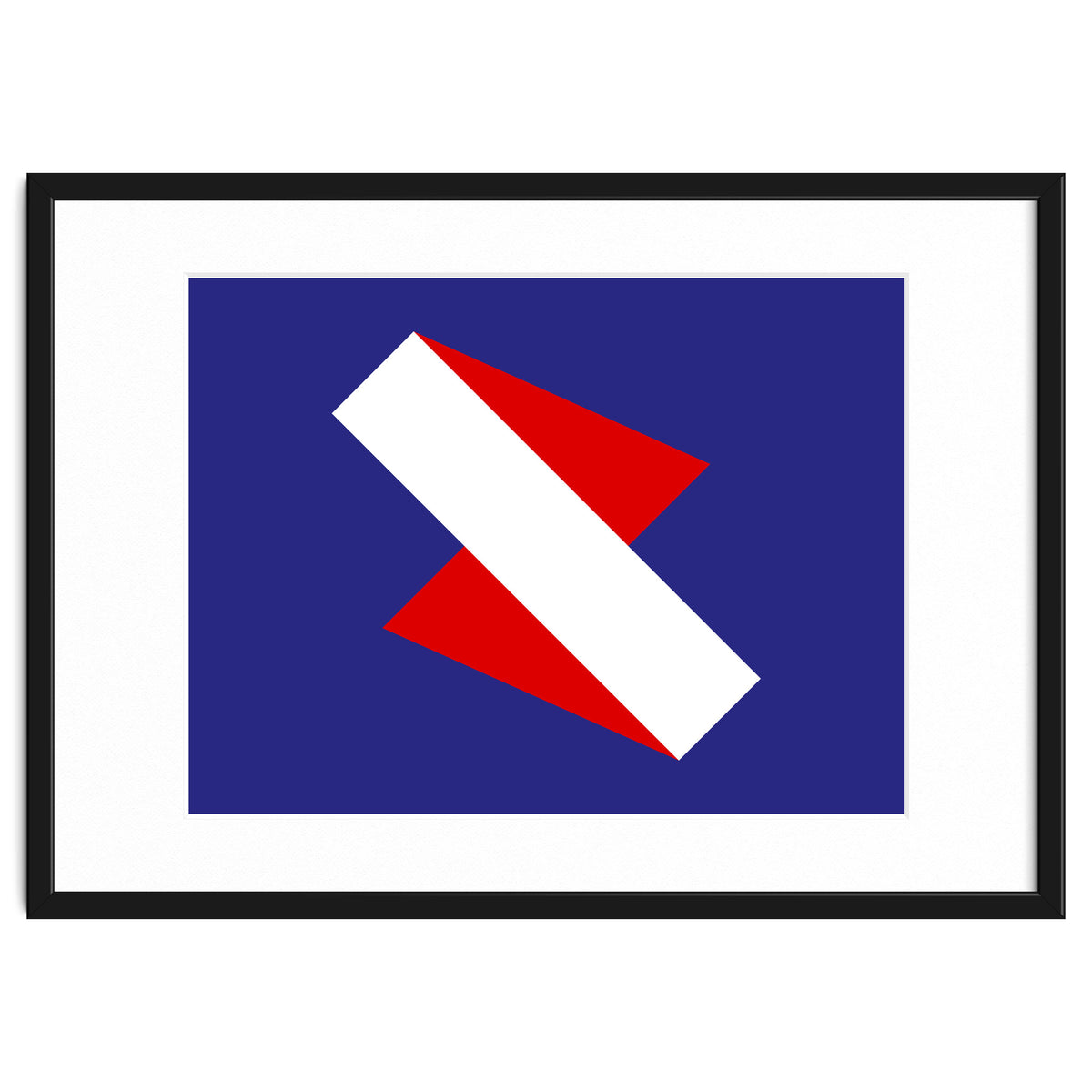 Geometric Shapes No. 68 - red & royal blue