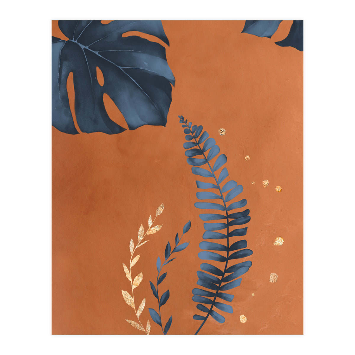 Monstera Leaf Terracotta (Print Only)
