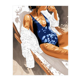 Girls Just Wanna Have Sun Painting, Woman Fashion Swim Beach Vacation Travel Summer Illustration (Print Only) thumbnail