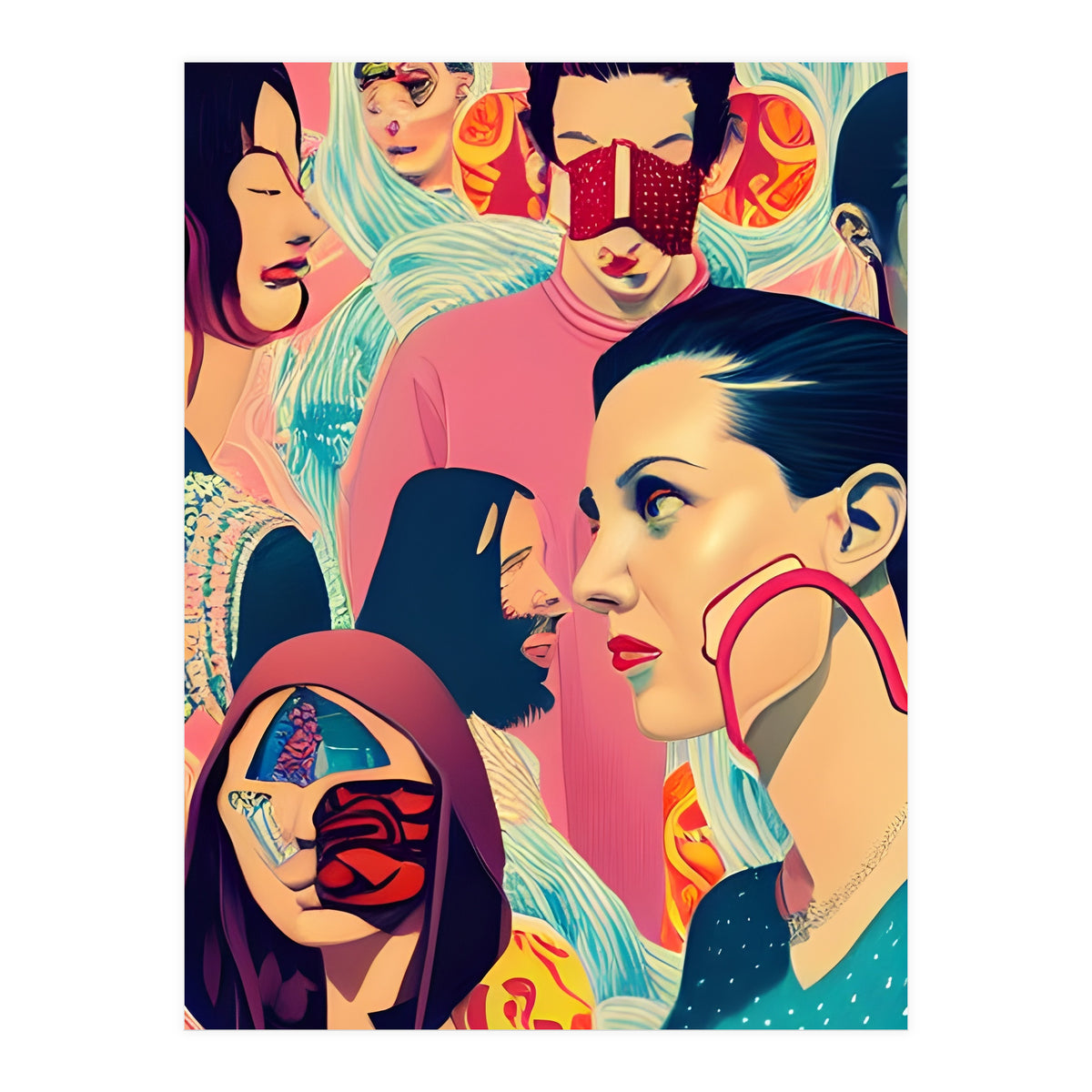 Masquerade Mask Fashion Collage 01 (Print Only)