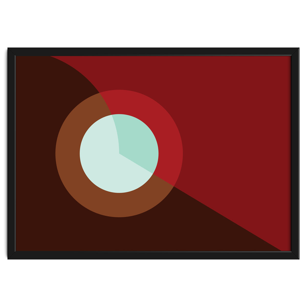 Geometric Shapes No. 2 - deep reds & turquoise