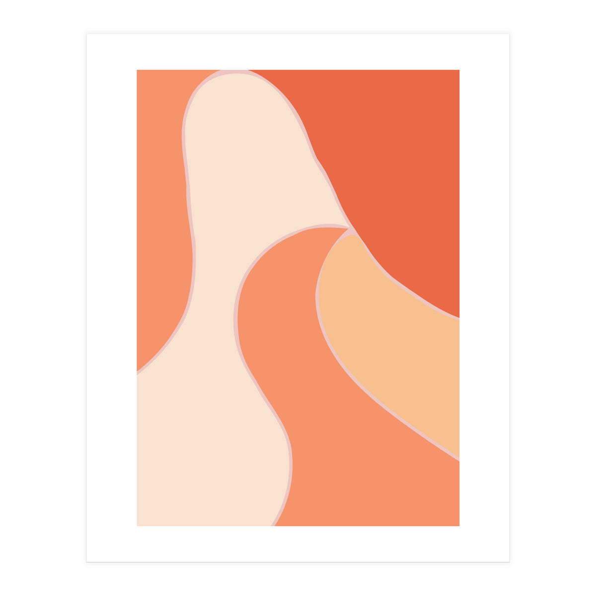 Colorful Orange Tones  Retro Waves (Print Only)