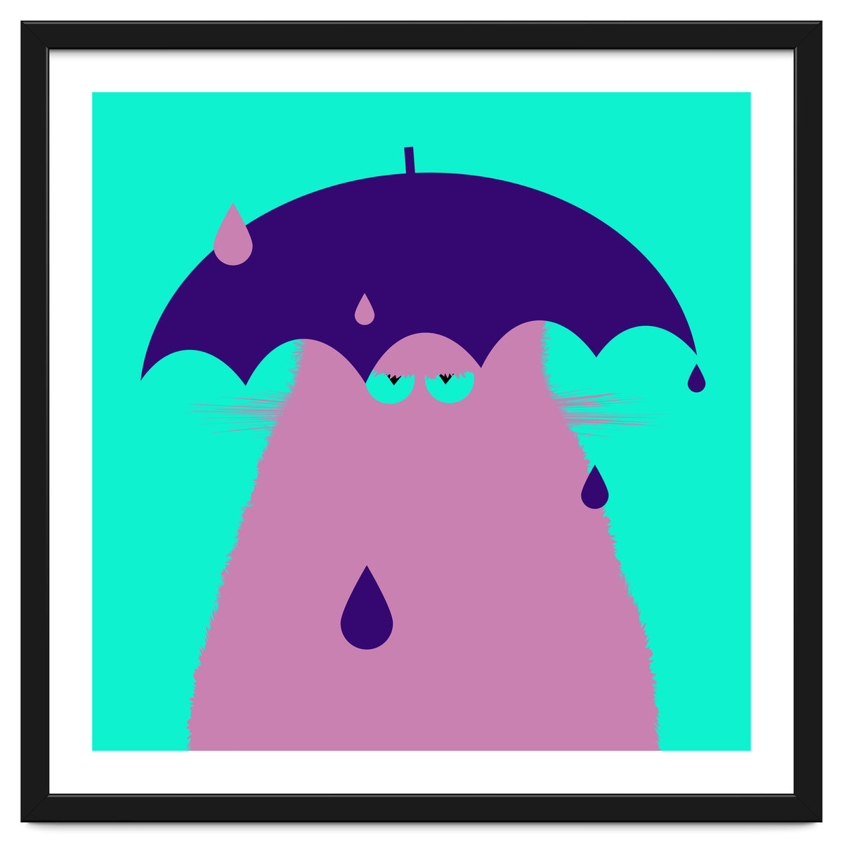 Lilac Cat With Umbrella
