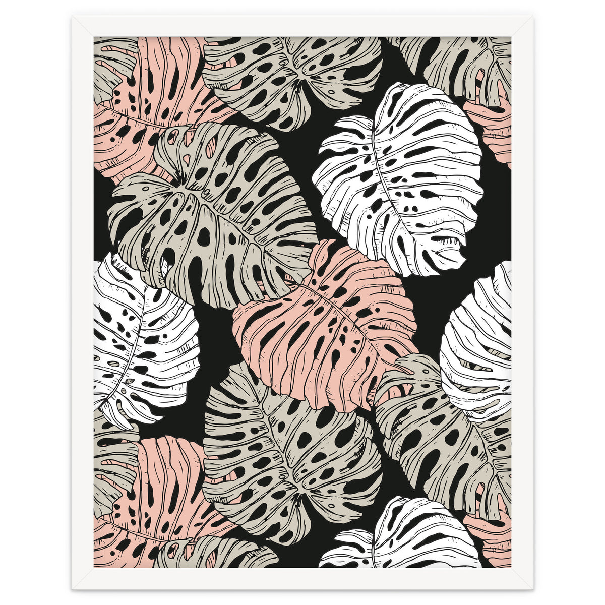 Monstera in the darkness of the jungle