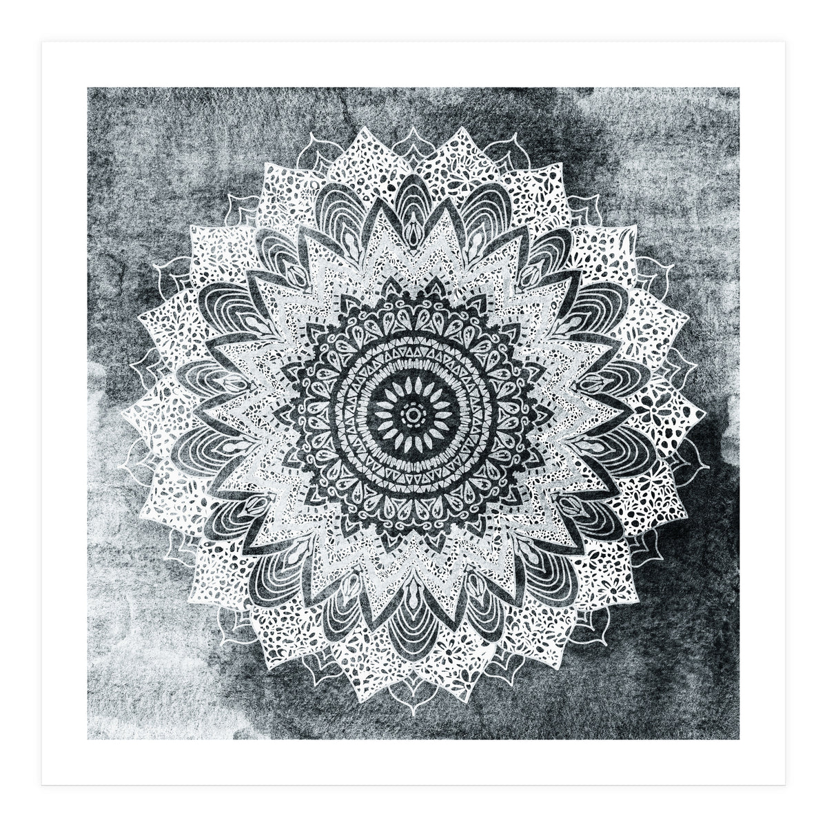 Bohochic Mandala In Gray (Print Only)