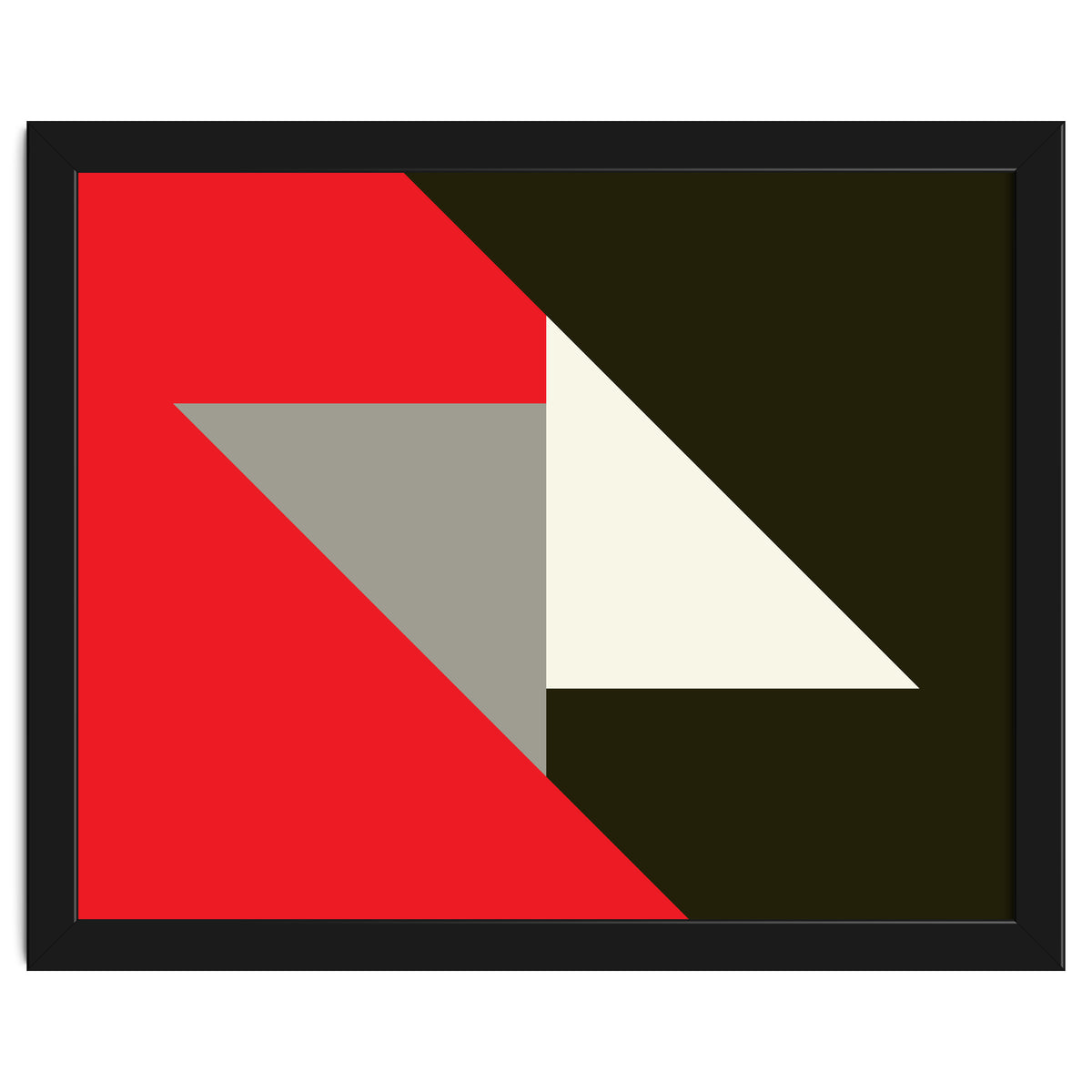 Geometric  Shapes No. 63 - triangles, red, black, grey