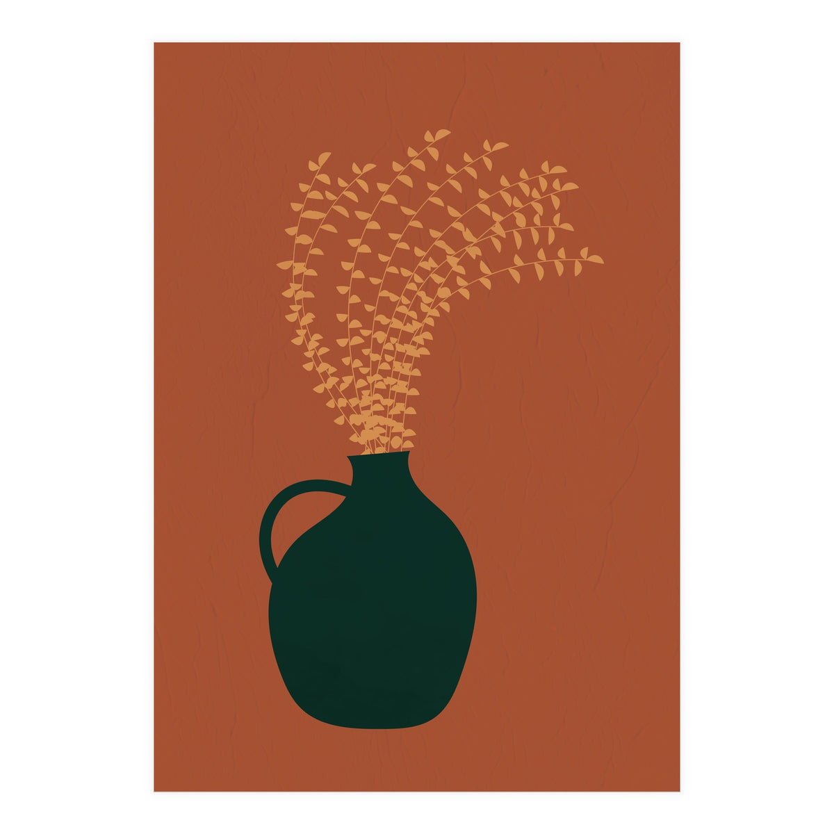 Terracotta Earth Tones Wall Decor Pottery Plant I (Print Only)