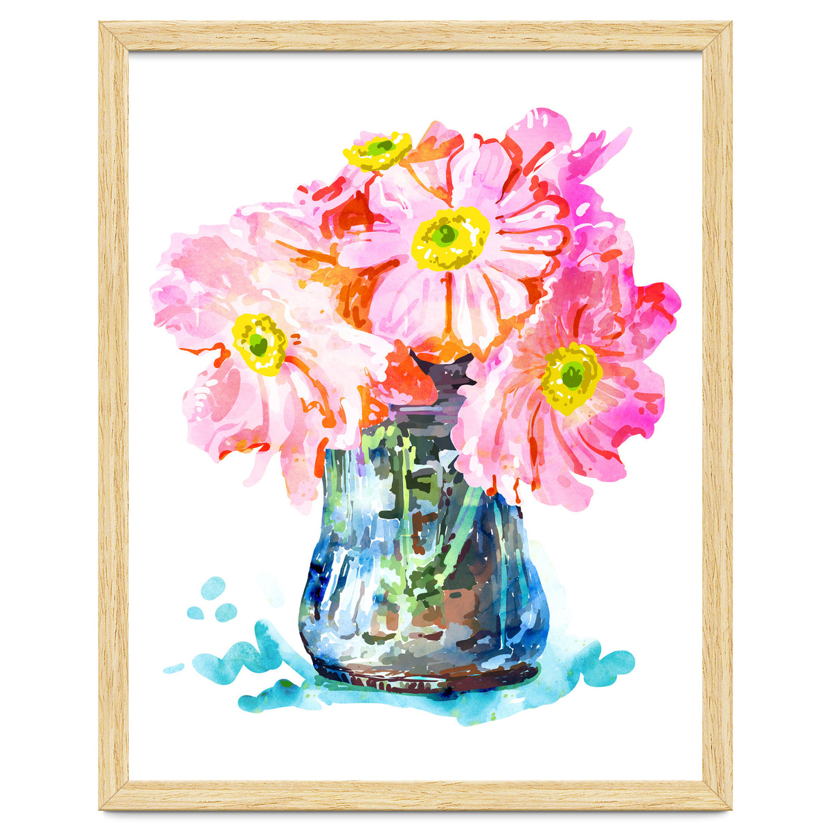 Watercolor Flower Pot