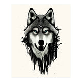 Wicked Soul, Werewolf Wolf Wild Animals Sketch, Wildlife Drawing Line Art, Wild Eclectic Dark Moon (Print Only) thumbnail