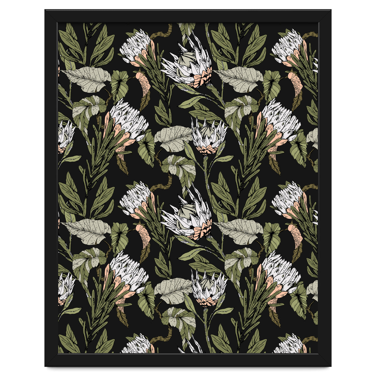 Dark pattern botanical boho