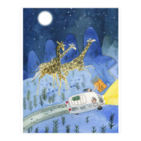 Giraffes In Moonlight  (Print Only)