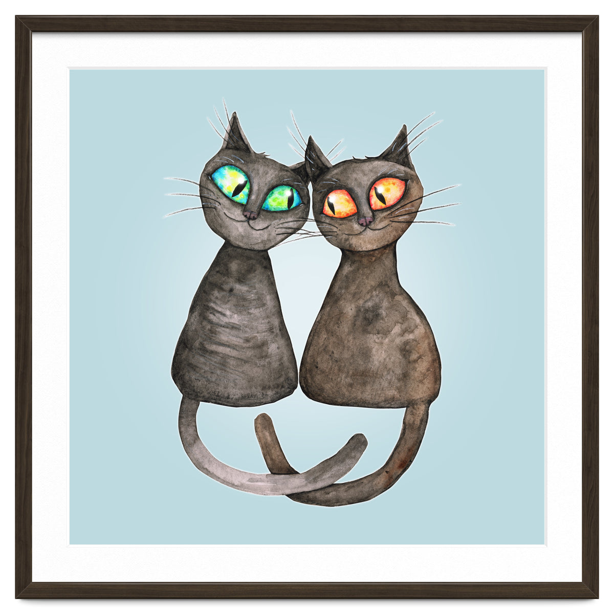 Two cute loving cats