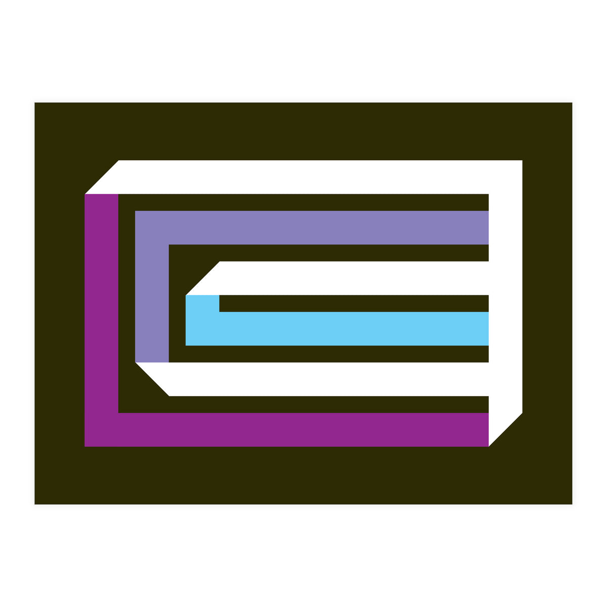 Geometric Shapes No. 35 -  brown, blue & lilac (Print Only)