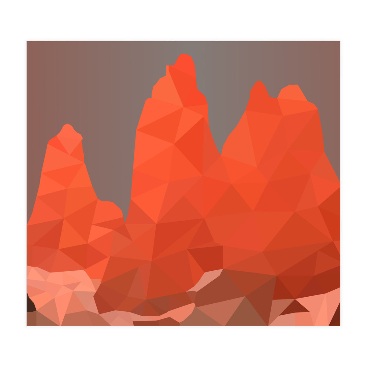 Torres Del Paine National Park Low Poly Art (Print Only)