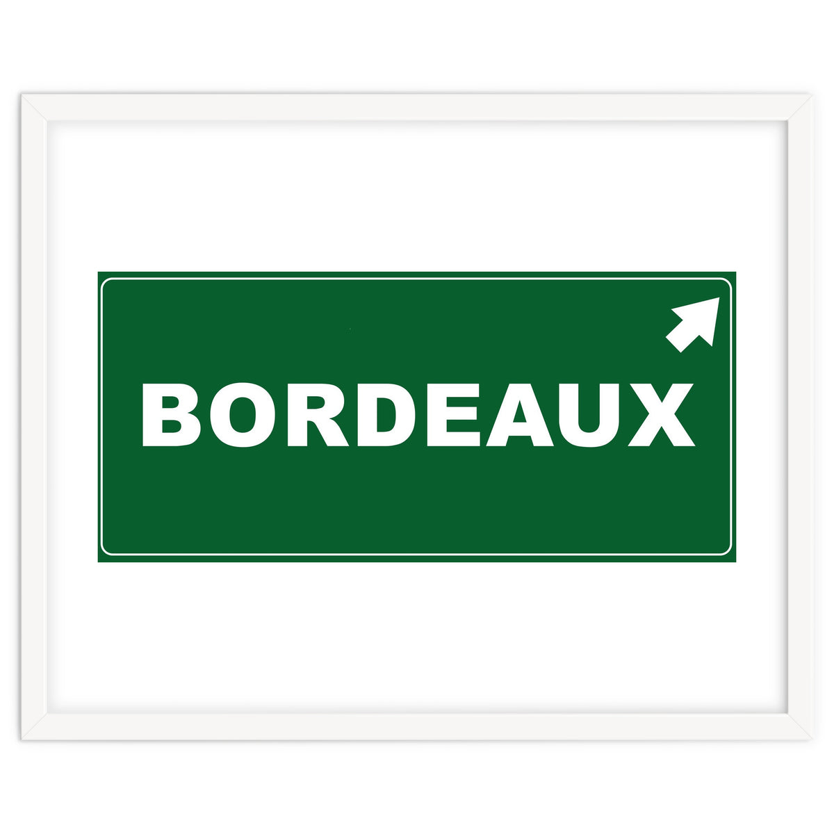 Let`s go to Bordeaux, France! Green road sign