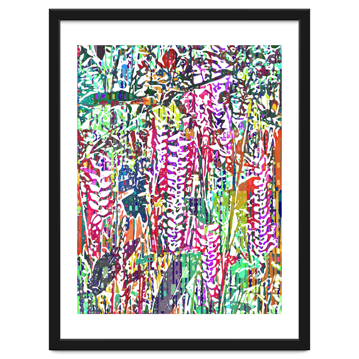 Jungle Mysteries, Colorful Bohemian Rustic Forest, Eclectic Nature Botanical Heliconia Tropical