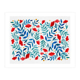 Magical garden - red and turquoise (Print Only) thumbnail