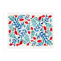 Magical garden - red and turquoise (Print Only)