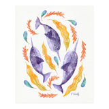 Swirling Narwhals | Purple (Print Only) thumbnail