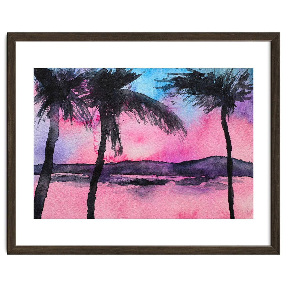 Tropical sunset || watercolor