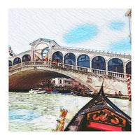 Lovely Gondola Ride Venetian Bridge (Print Only)