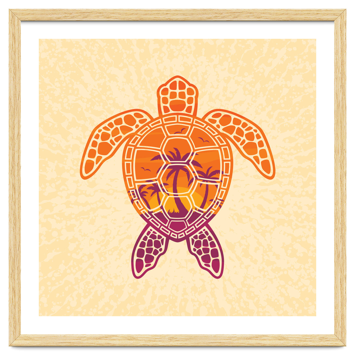 Tropical Sunset Sea Turtle Design