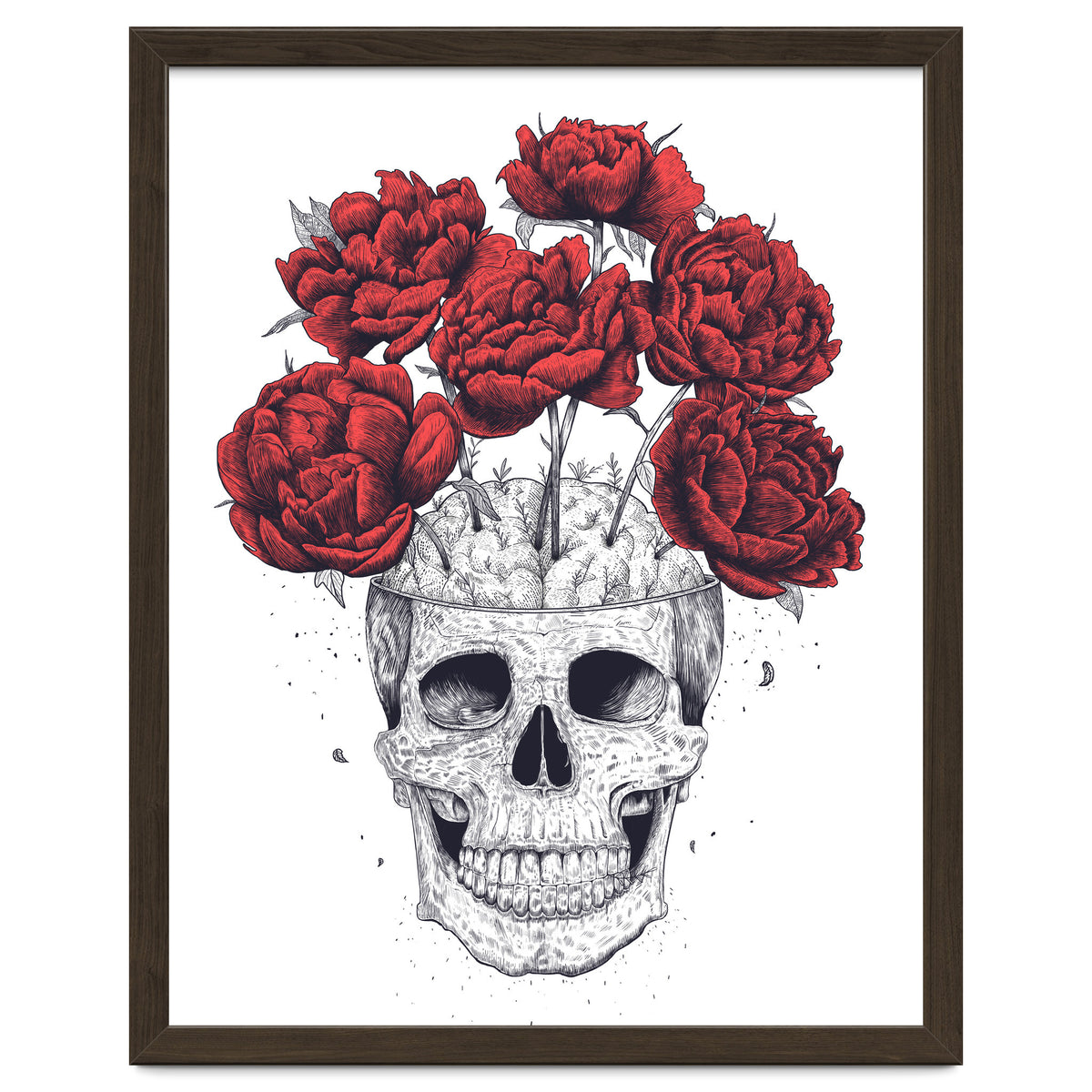 Skull With Peonies
