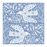 Doves And Flowers White On Blue (Print Only) thumbnail