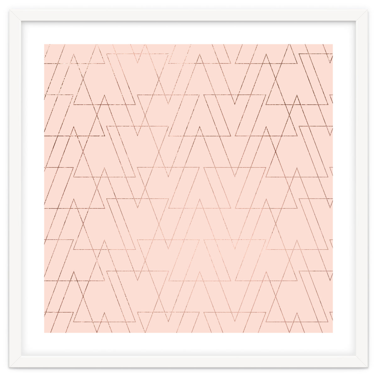 Modern Rose Gold Geometric Thin Triangles Blush Pink Abstract Pattern