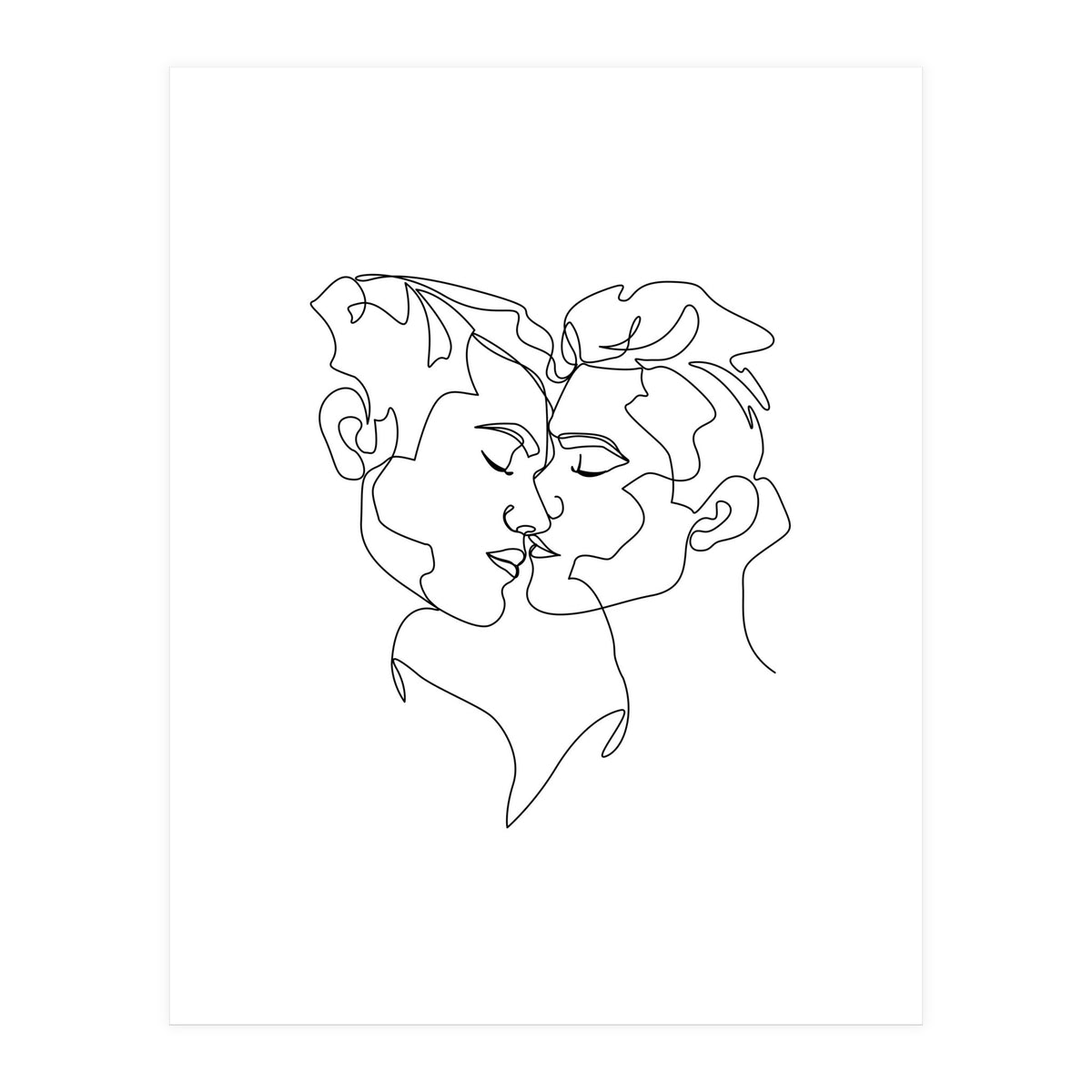 gay love line art (Print Only)