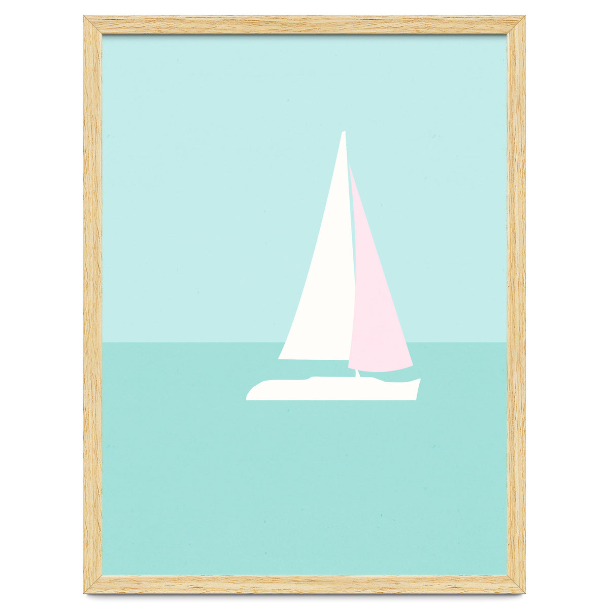 Minimal Sailboat - Turquoise Coast