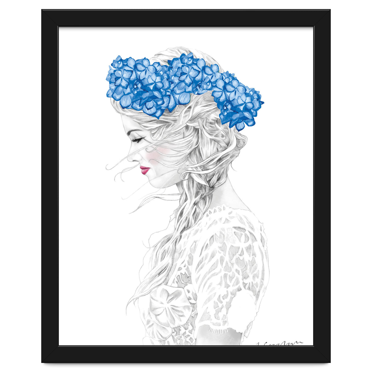 Blue Hydrangea Girl